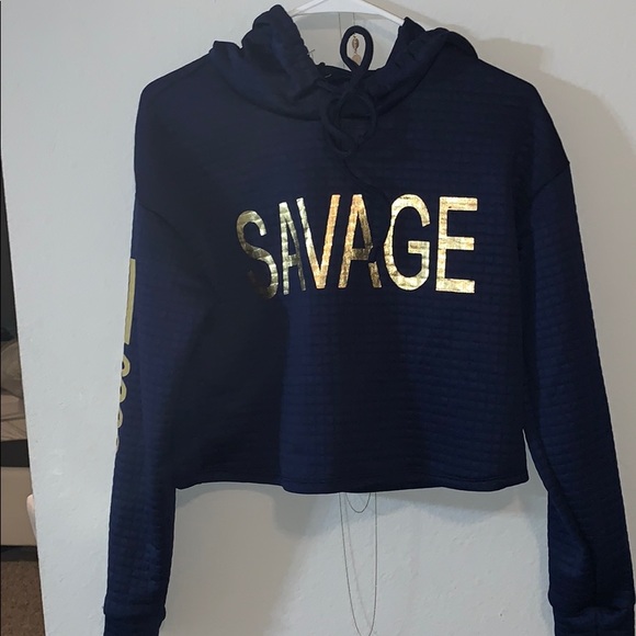 Jackets & Blazers - 🔹Navy blue savage crop hoodie🔹